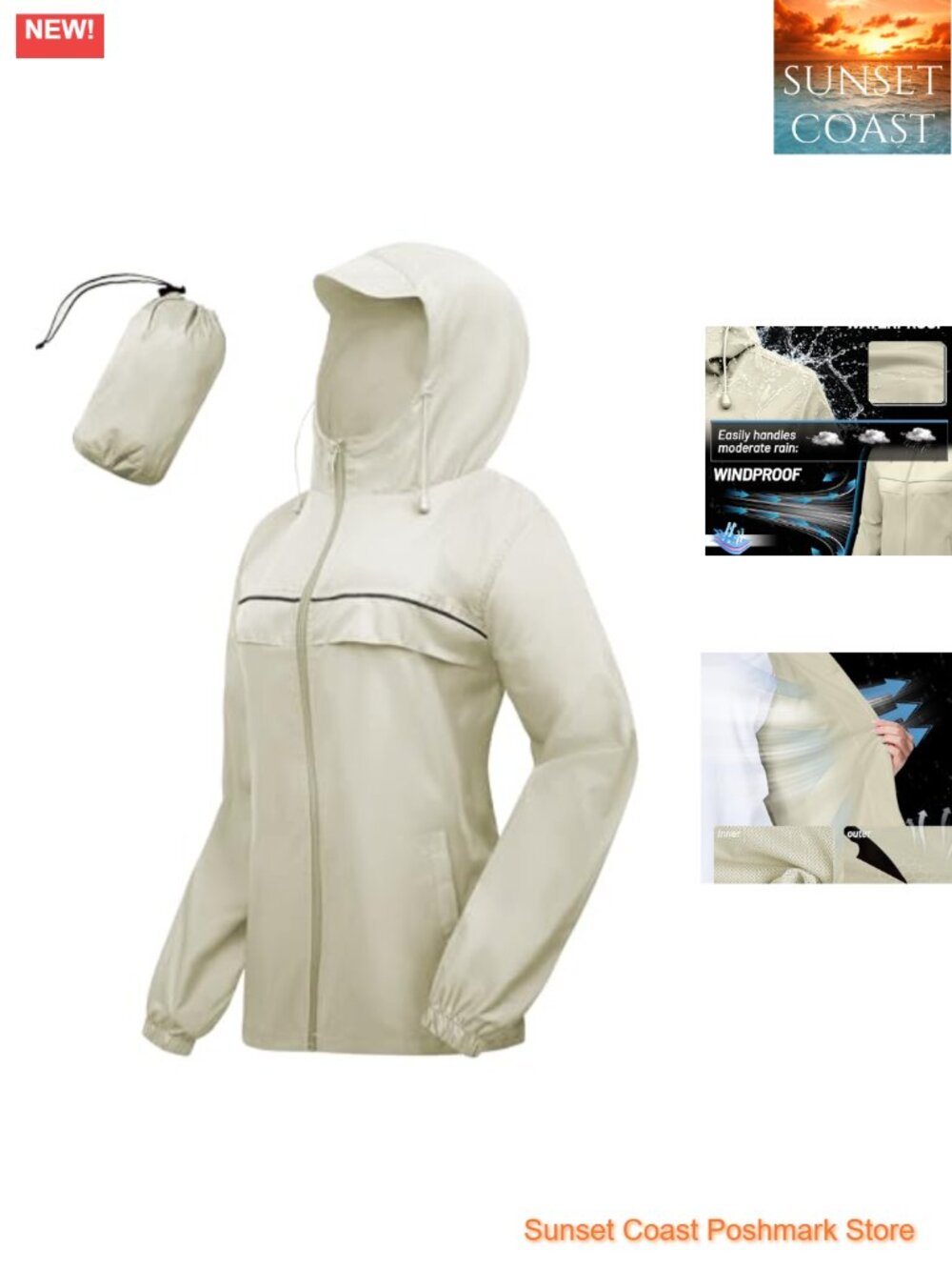 SWISSWELL Lightweight Waterproof Hooded Rain Jacket Packable Nylon